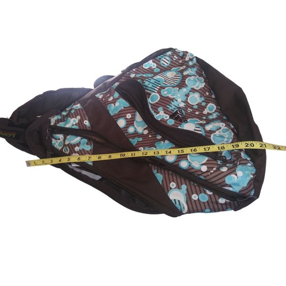 Adidas Load Spring Backpack Brown Blue Bubbles Zip Pocket Sling Backpack - Picture 11 of 11